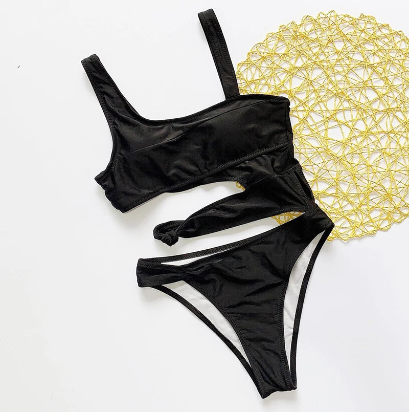 Sexy Bikini Set One Shoulder One Piece Swimsuit