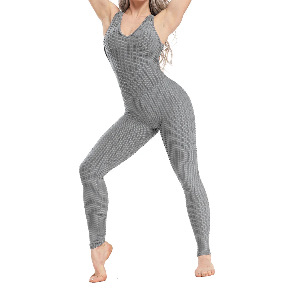 Women's Sexy Fitness Backless Halter Romper Bodysuit