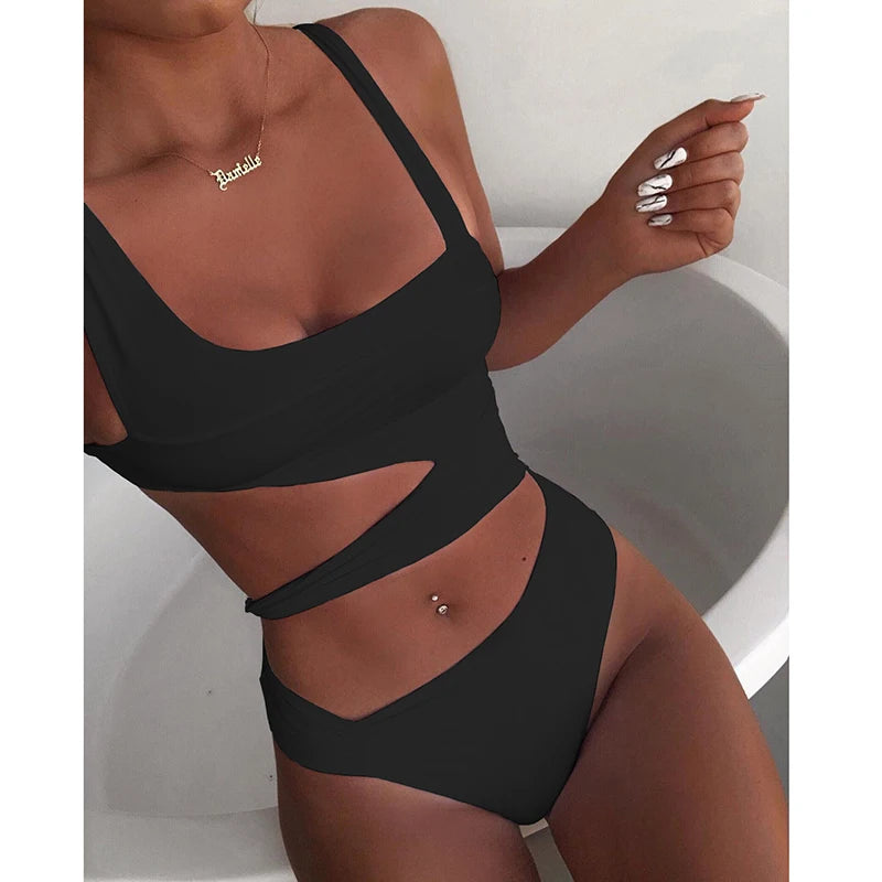 Sexy Bikini Set One Shoulder One Piece Swimsuit