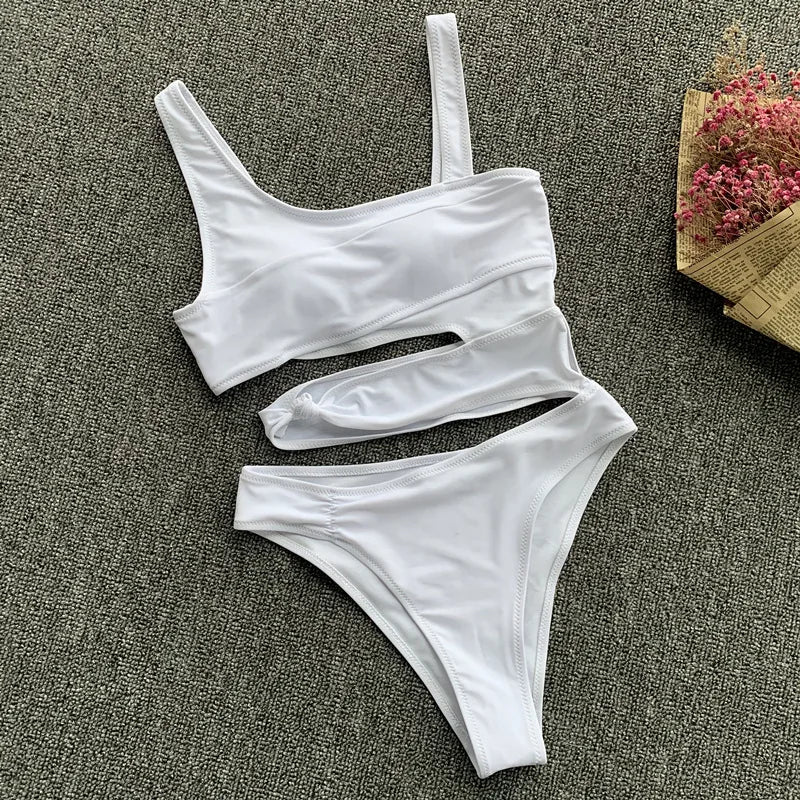 Sexy Bikini Set One Shoulder One Piece Swimsuit