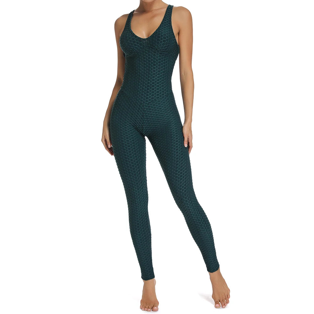 Women's Sexy Fitness Backless Halter Romper Bodysuit