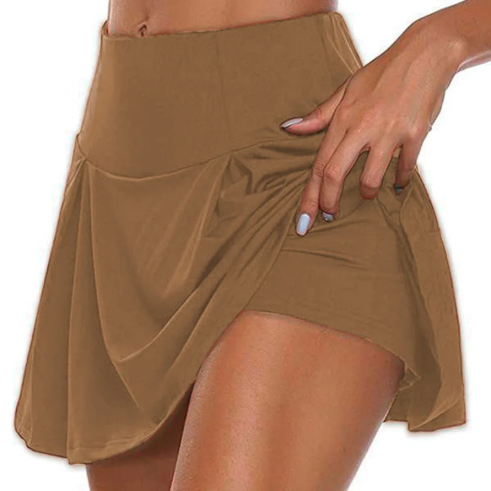 Women Short Quick Drying Solid Female High Waist Mini Skirts
