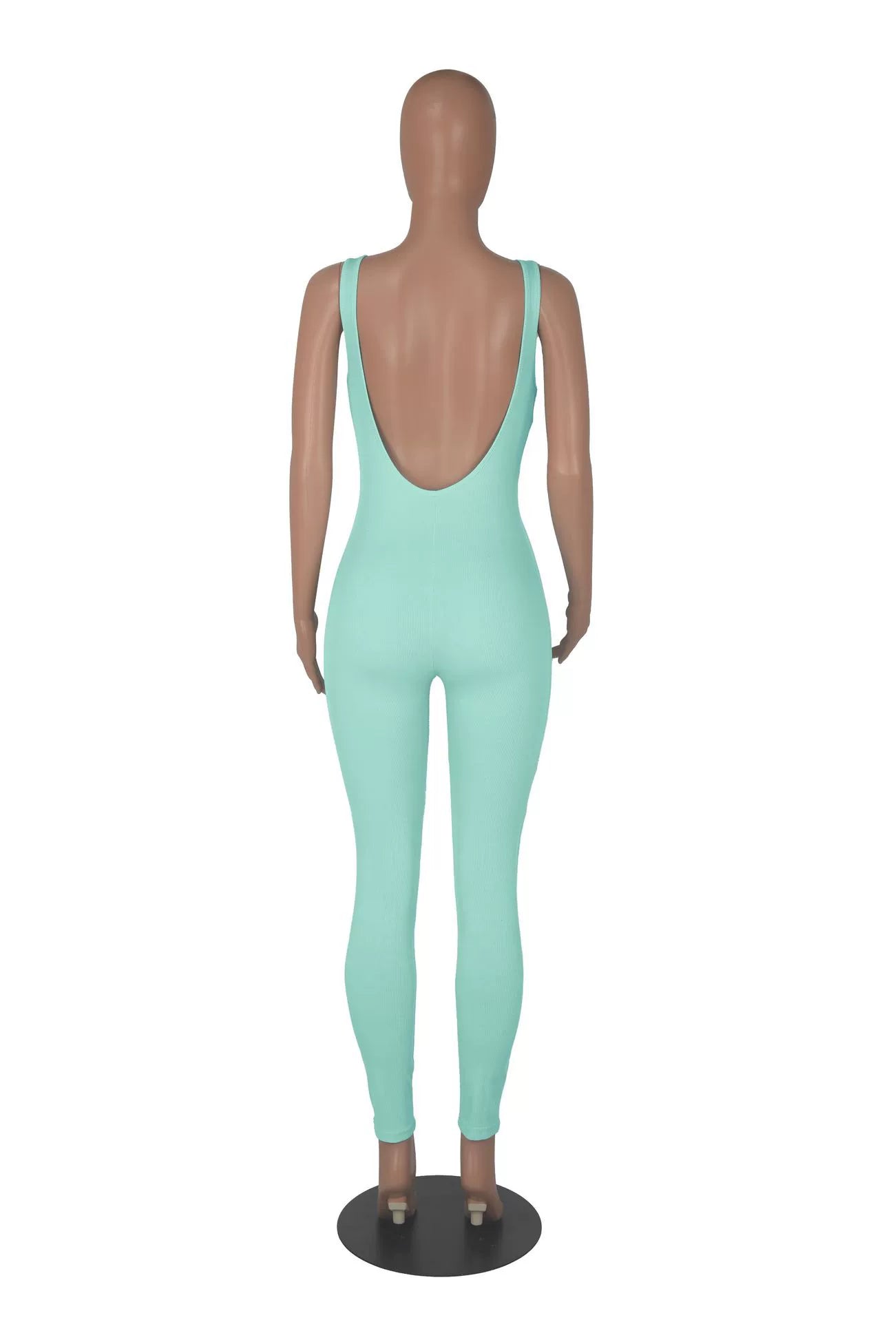 New Arrival Cross-Border Fashion European and American Women's Clothing Pure Color Backless Siamese Sleeveless Pants