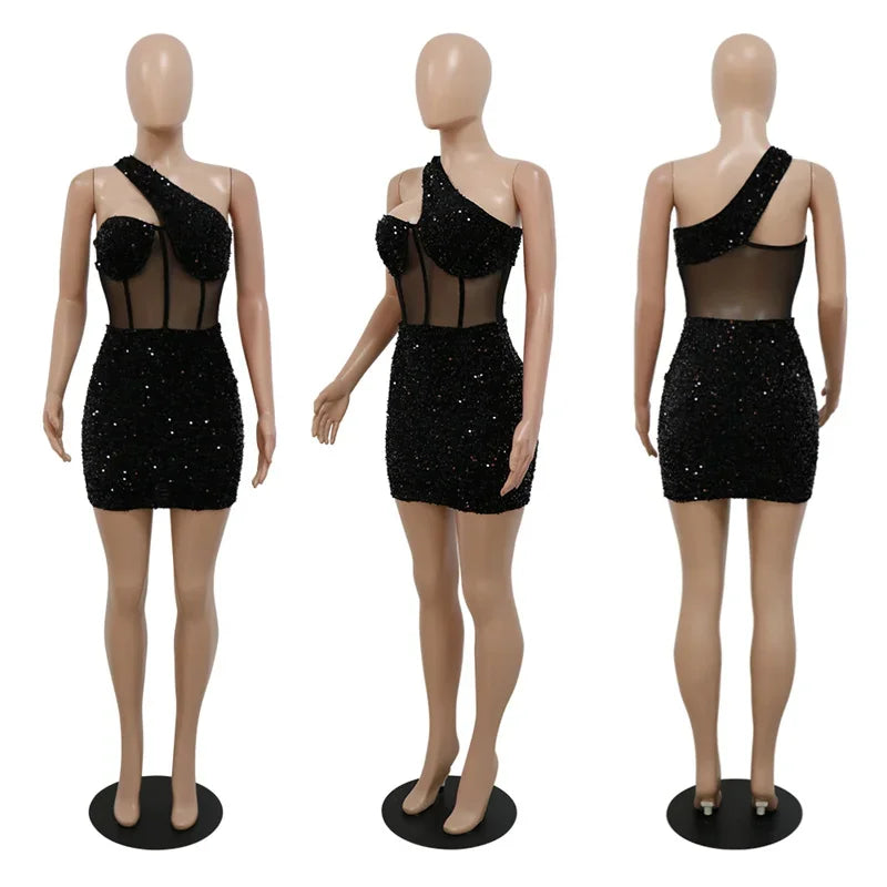 See Through Mesh Women Sexy Party Dress