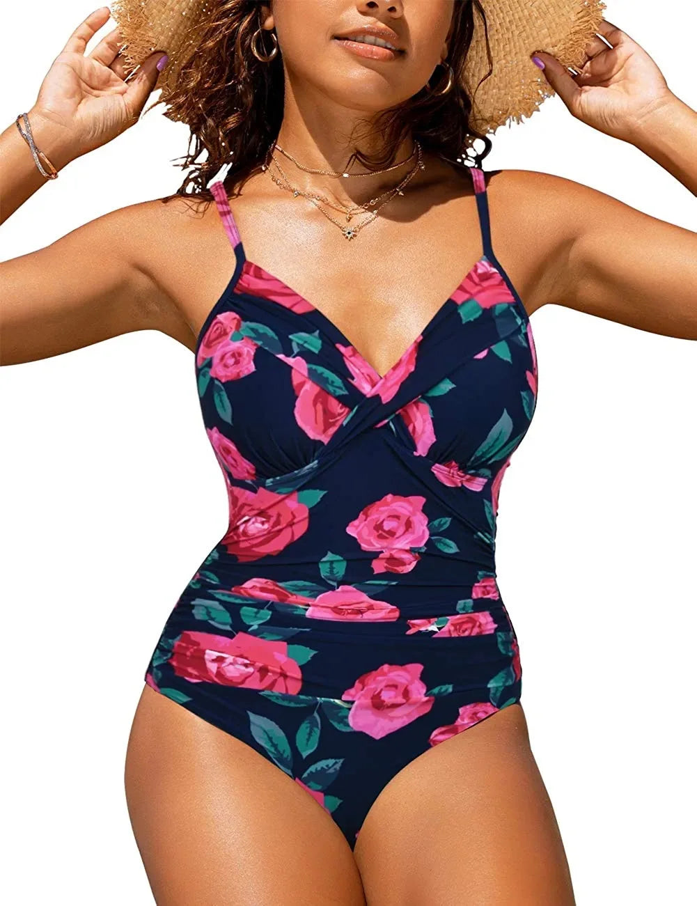 S - XXL Sexy Wrinkled One Piece Swimsuit Women
