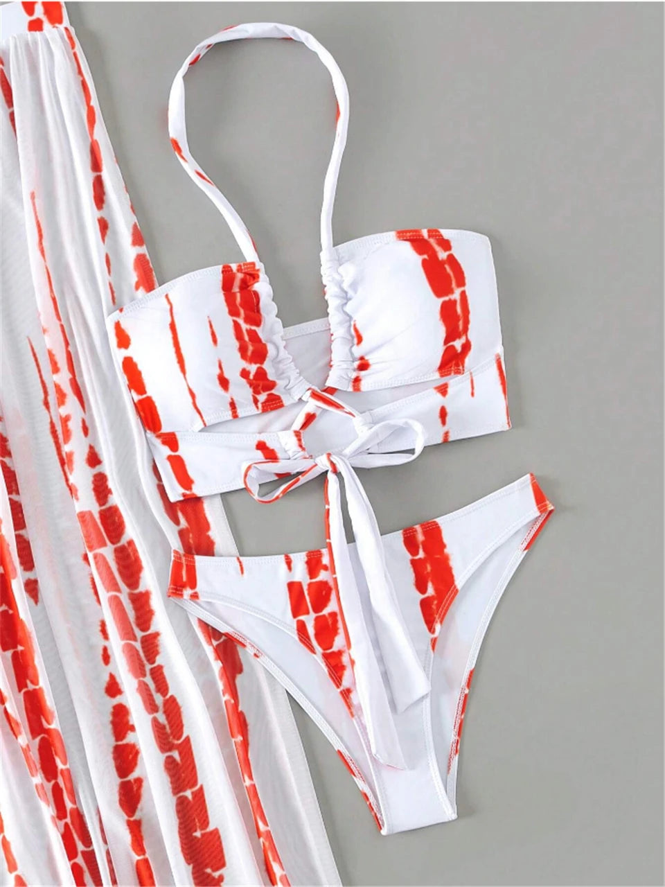 Women Sexy Halter Swimsuit & Cover Up Pants Swimwear