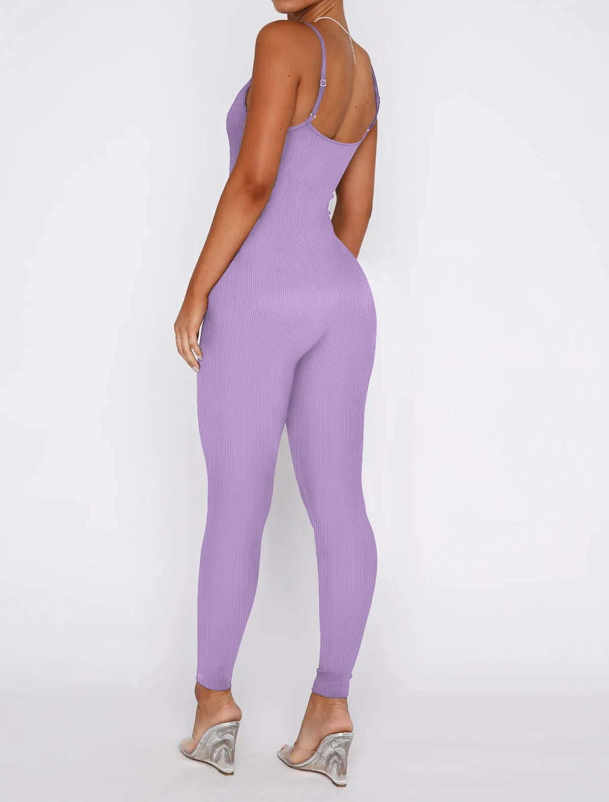 Women Workout Seamless One Piece Spaghetti Strap Yoga Jumpsuit