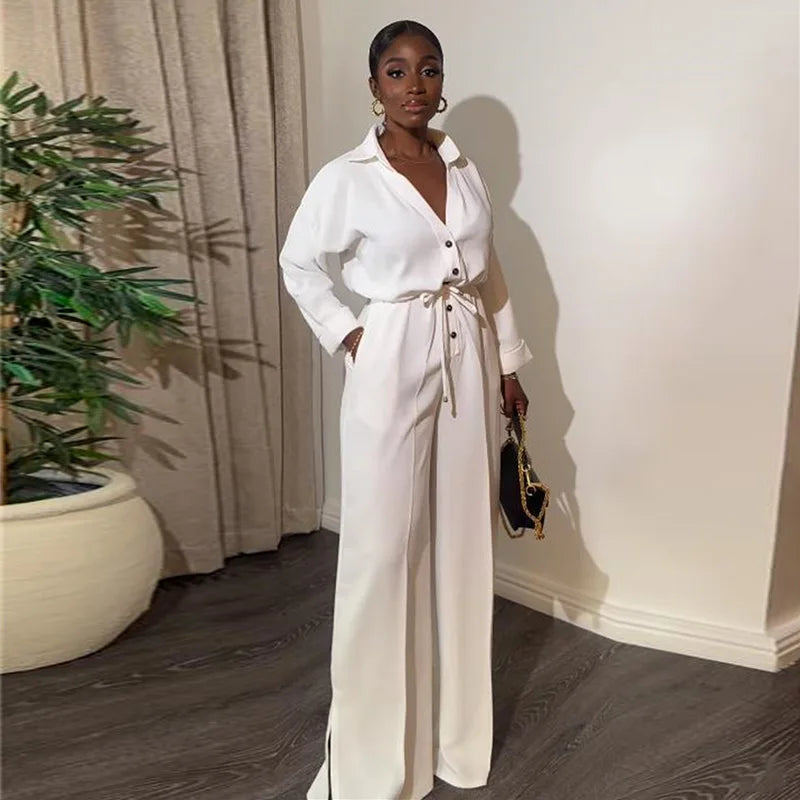 Women Elegant White Cargo Jumpsuit Romper