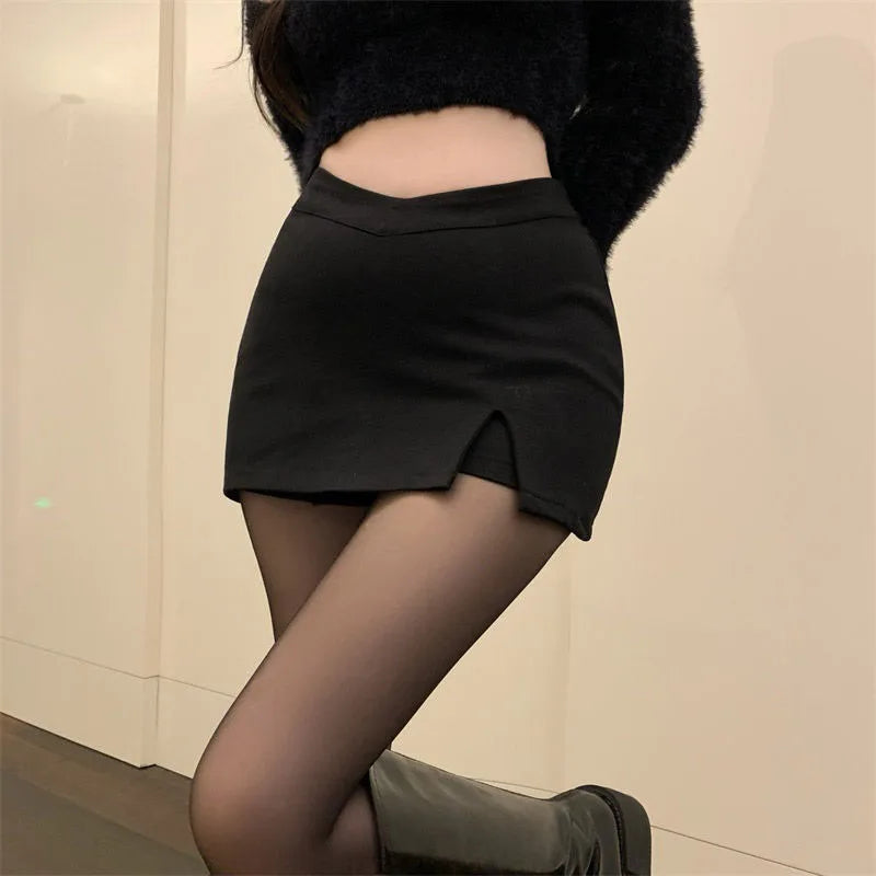 Women's Sexy Black Club High Waist Mini Skirts