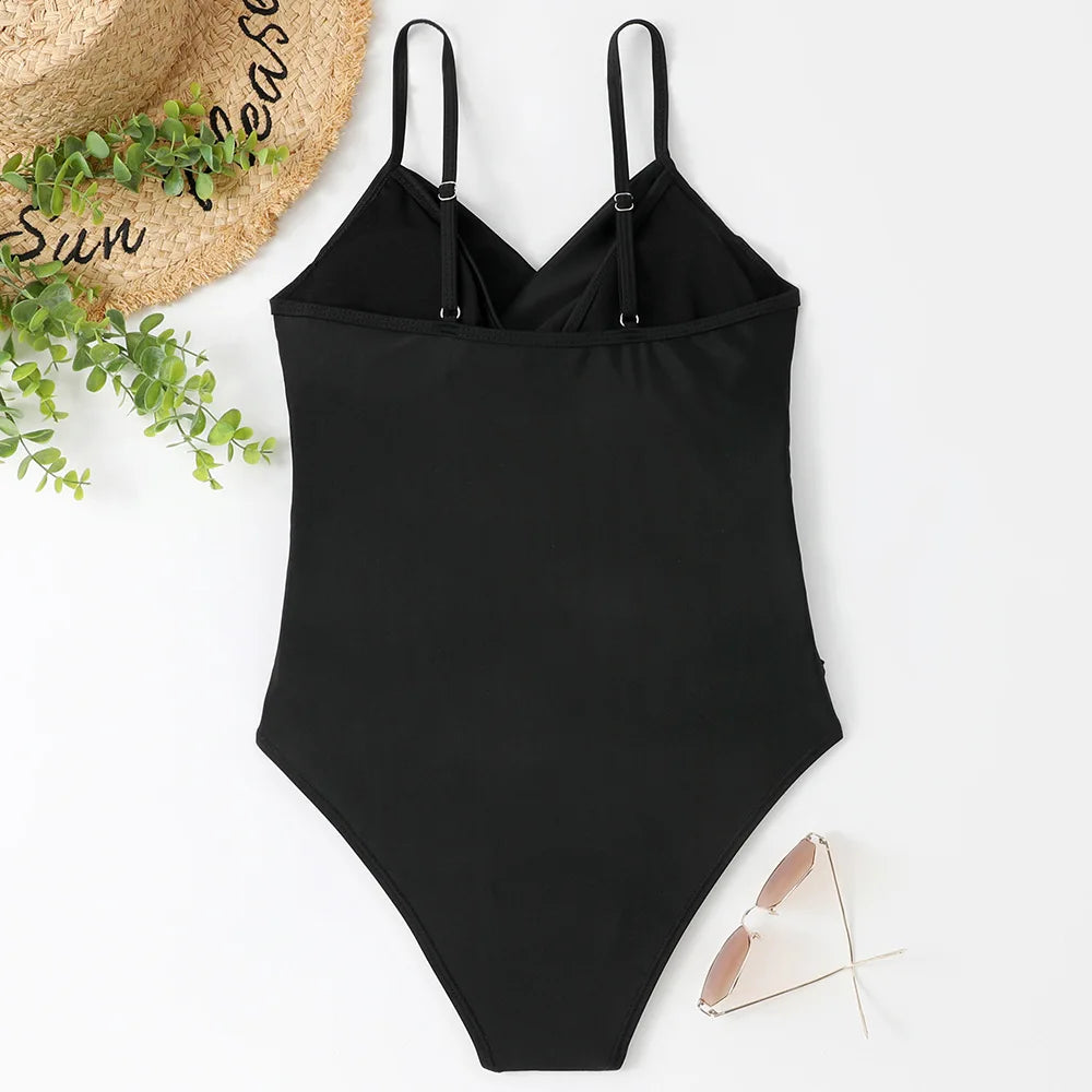 S - XXL Sexy Wrinkled One Piece Swimsuit Women