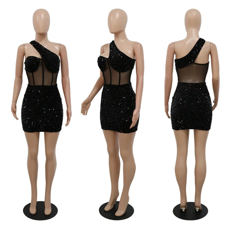 See Through Mesh Women Sexy Party Dress