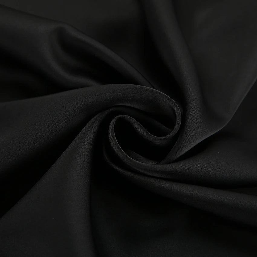 Elegant Satin Black Trumpet Skirt