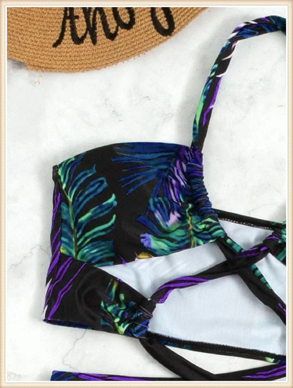 Women Sexy Halter Swimsuit & Cover Up Pants Swimwear