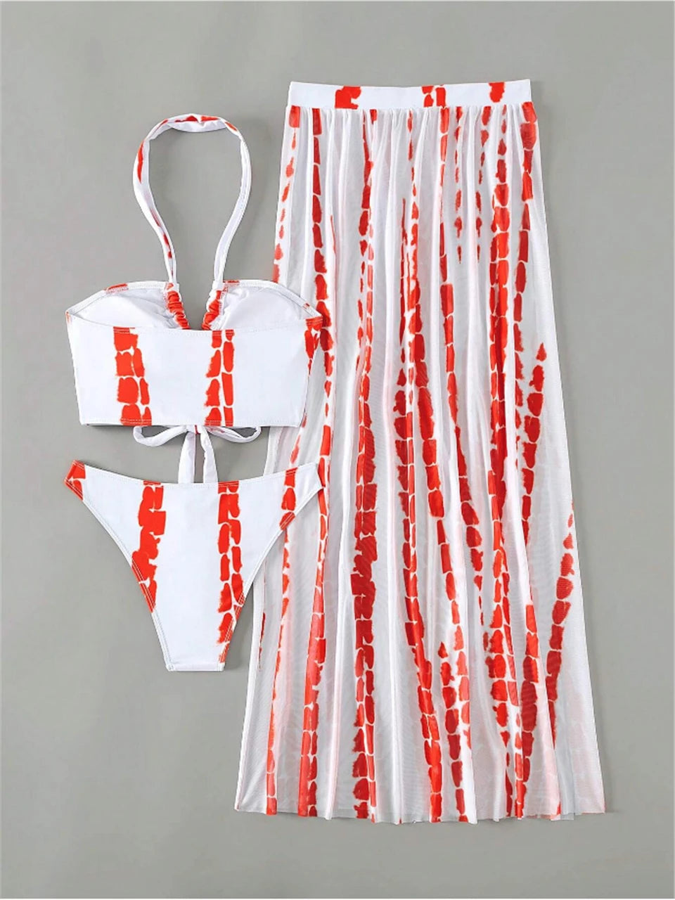 Women Sexy Halter Swimsuit & Cover Up Pants Swimwear