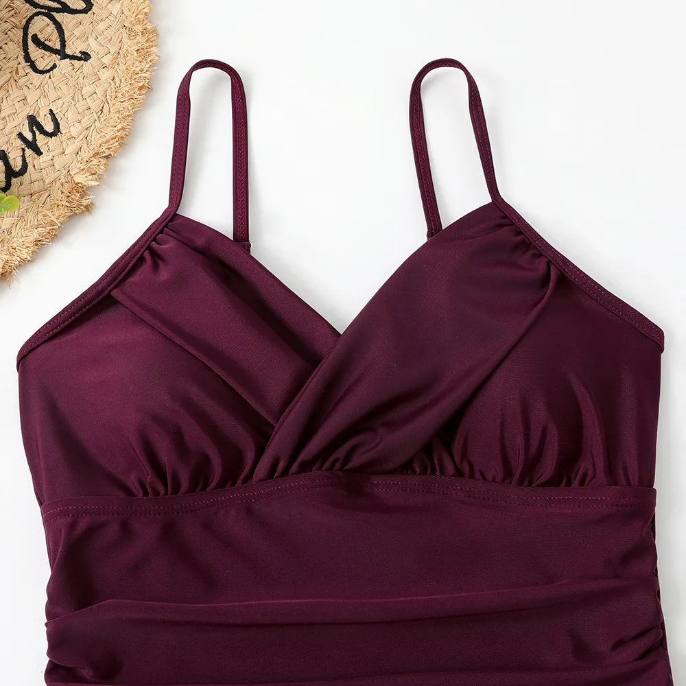S - XXL Sexy Wrinkled One Piece Swimsuit Women