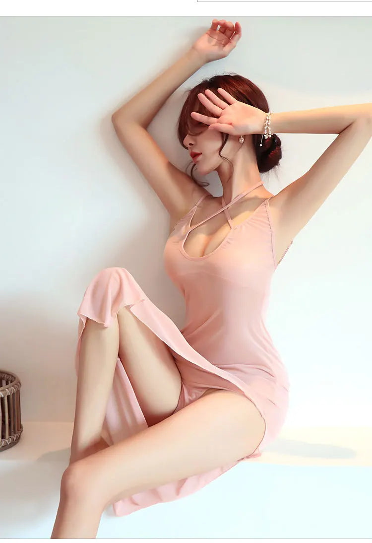 Thin Cute Long Sexy Perspective Nightclub Dress