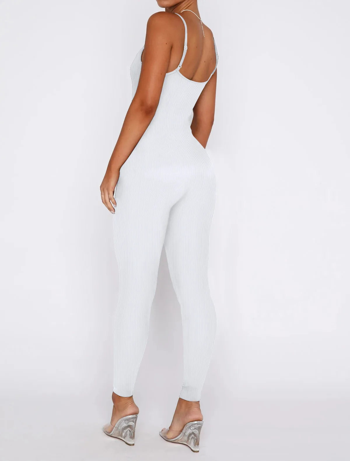 Women Workout Seamless One Piece Spaghetti Strap Yoga Jumpsuit
