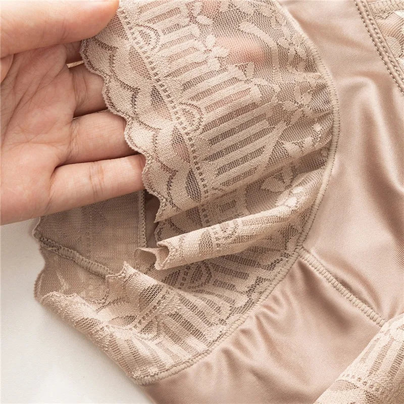 Women High Waist Control Seamless Lace Slimming Shapewear Panties