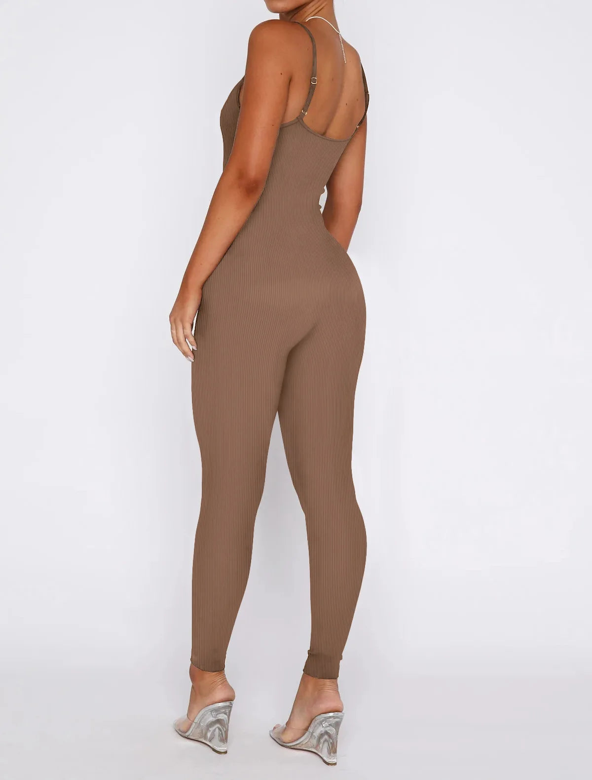 Women Workout Seamless One Piece Spaghetti Strap Yoga Jumpsuit
