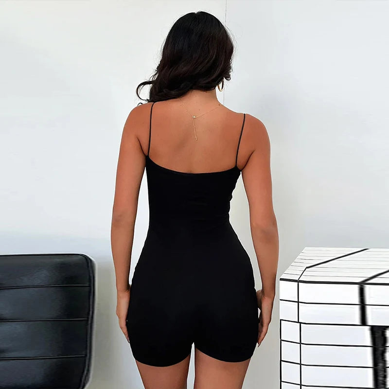 Women's Fashion Sport Spaghetti Strap Backless Tight Jumpsuits