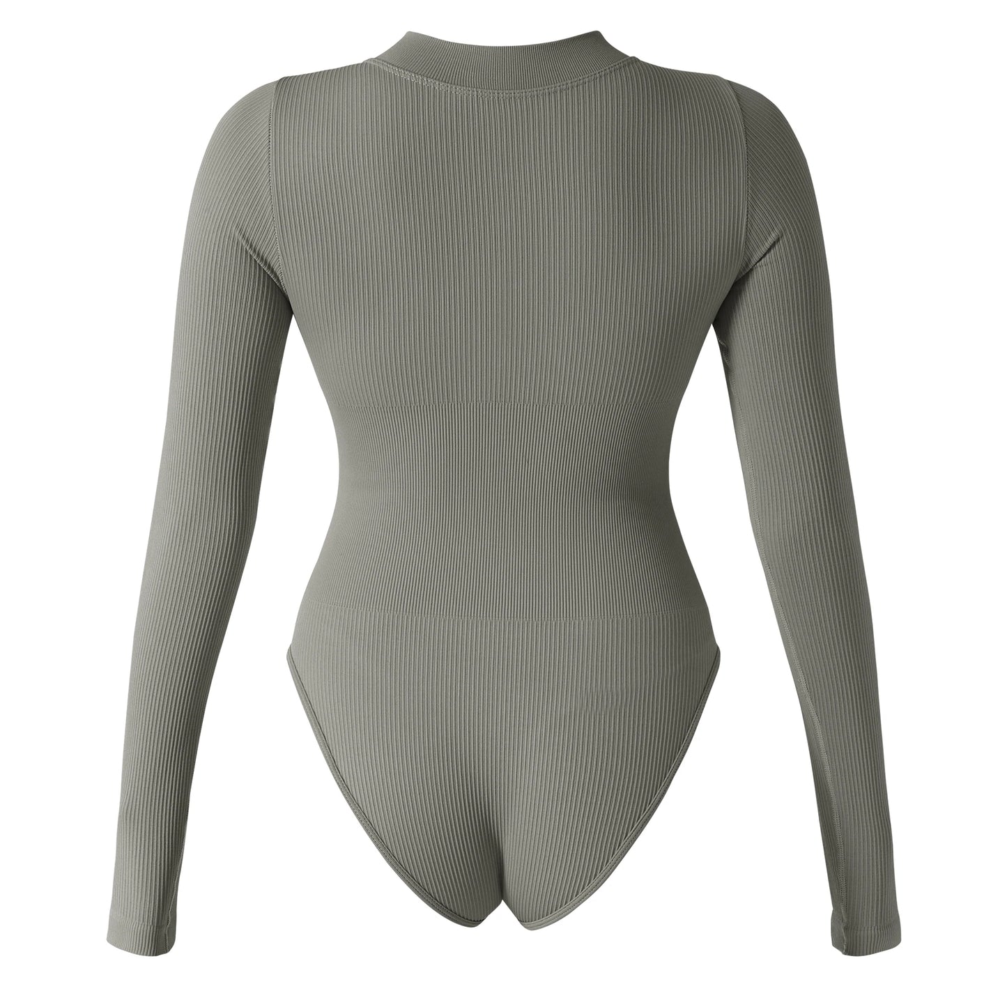 Women ‘s slim front Zipper Casual Brown Fitness Romper