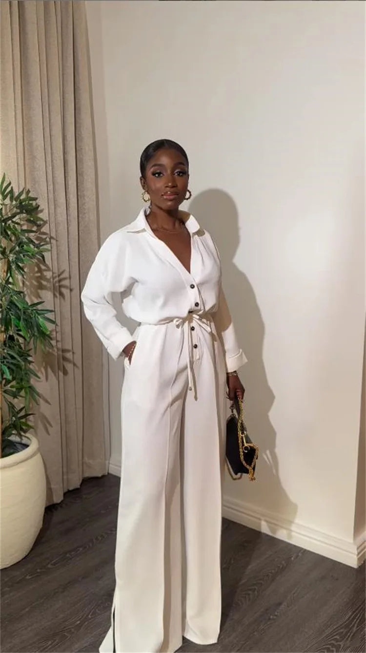 Women Elegant White Cargo Jumpsuit Romper