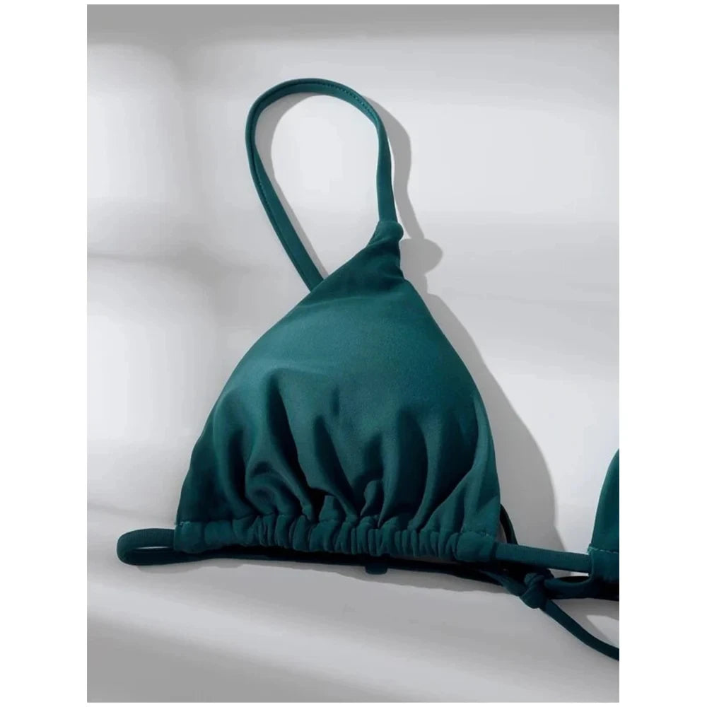 Solid Low Waist Swimsuit Beachwear Bathing Suit