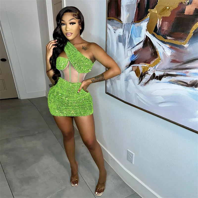 See Through Mesh Women Sexy Party Dress