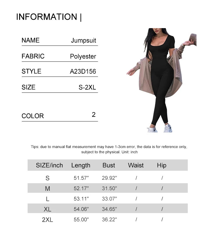 New Women's One-piece Short Sleeve Solid Color Sexy Slim Suit