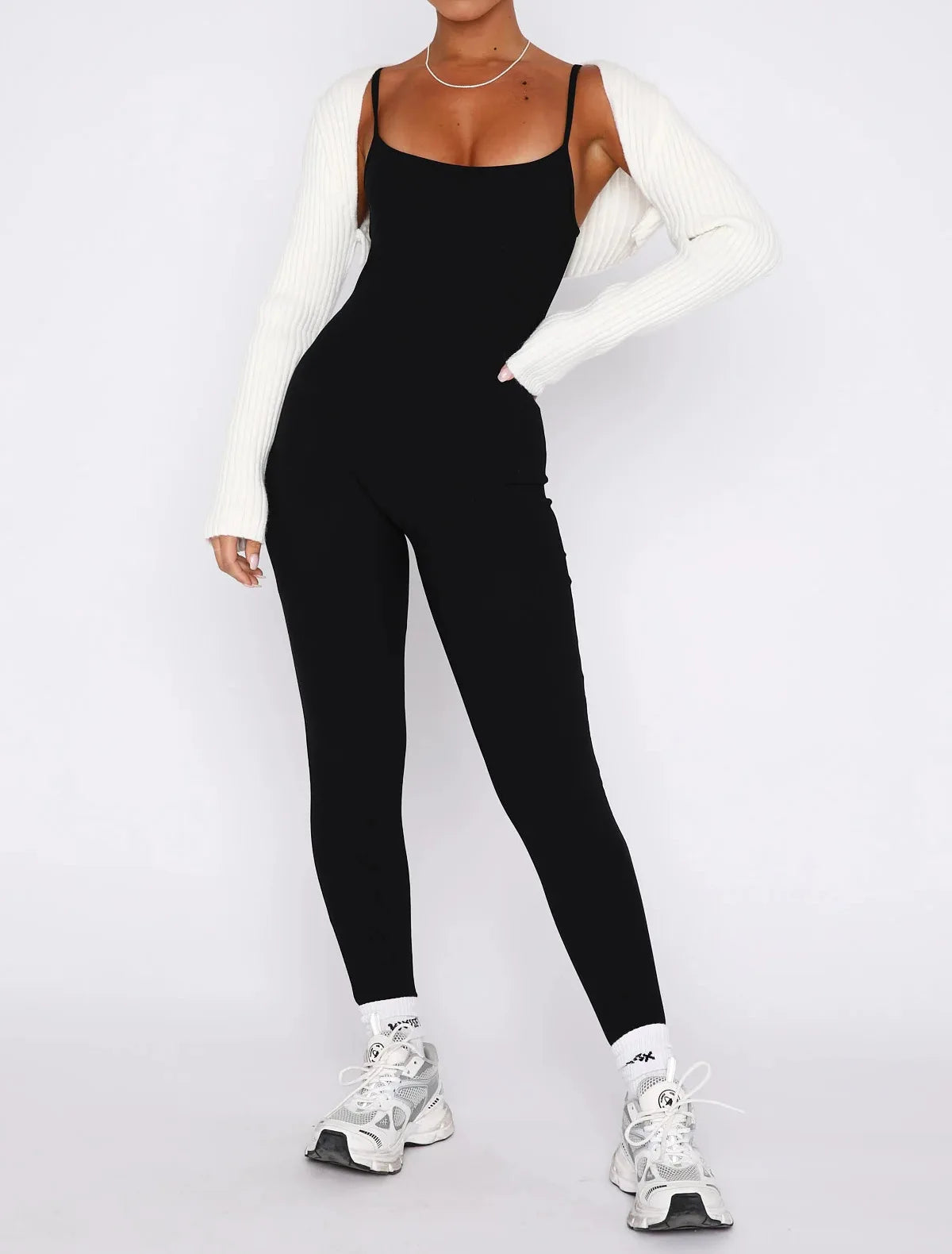 Women Workout Seamless One Piece Spaghetti Strap Yoga Jumpsuit