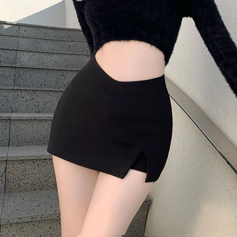 Women's Sexy Black Club High Waist Mini Skirts