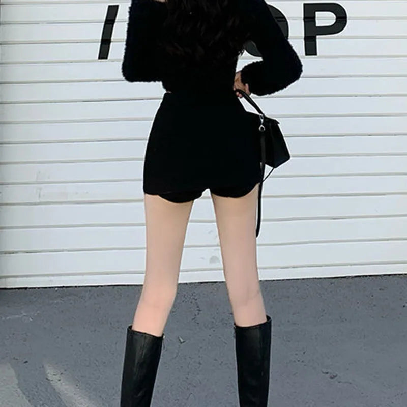 Women's Sexy Black Club High Waist Mini Skirts