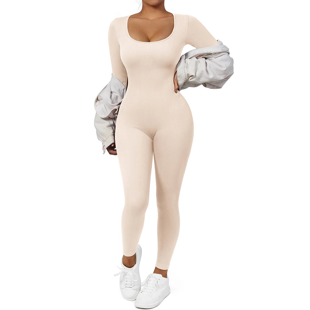 Women ‘s slim front Zipper Casual Brown Fitness Romper