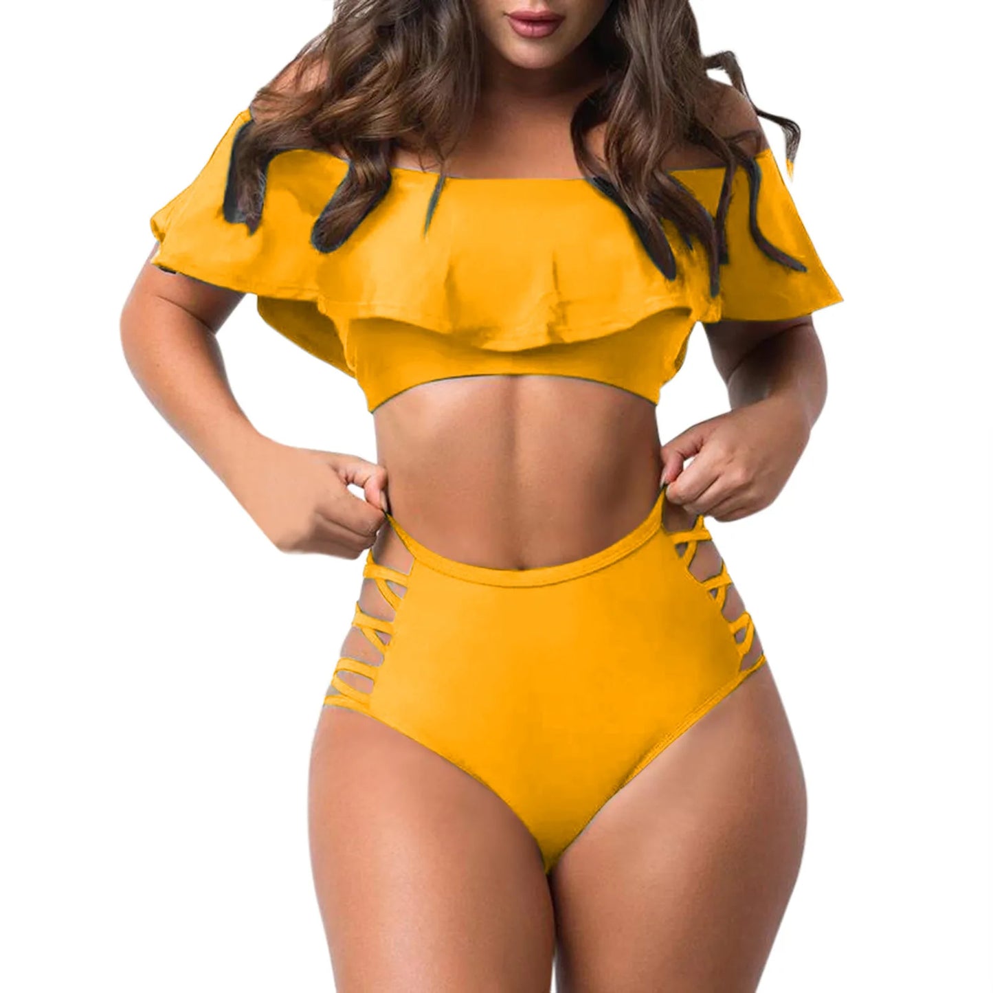 Sexy Ruffled Off Shoulder Bikini Sets