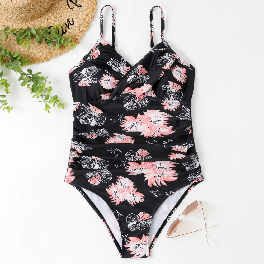 S - XXL Sexy Wrinkled One Piece Swimsuit Women