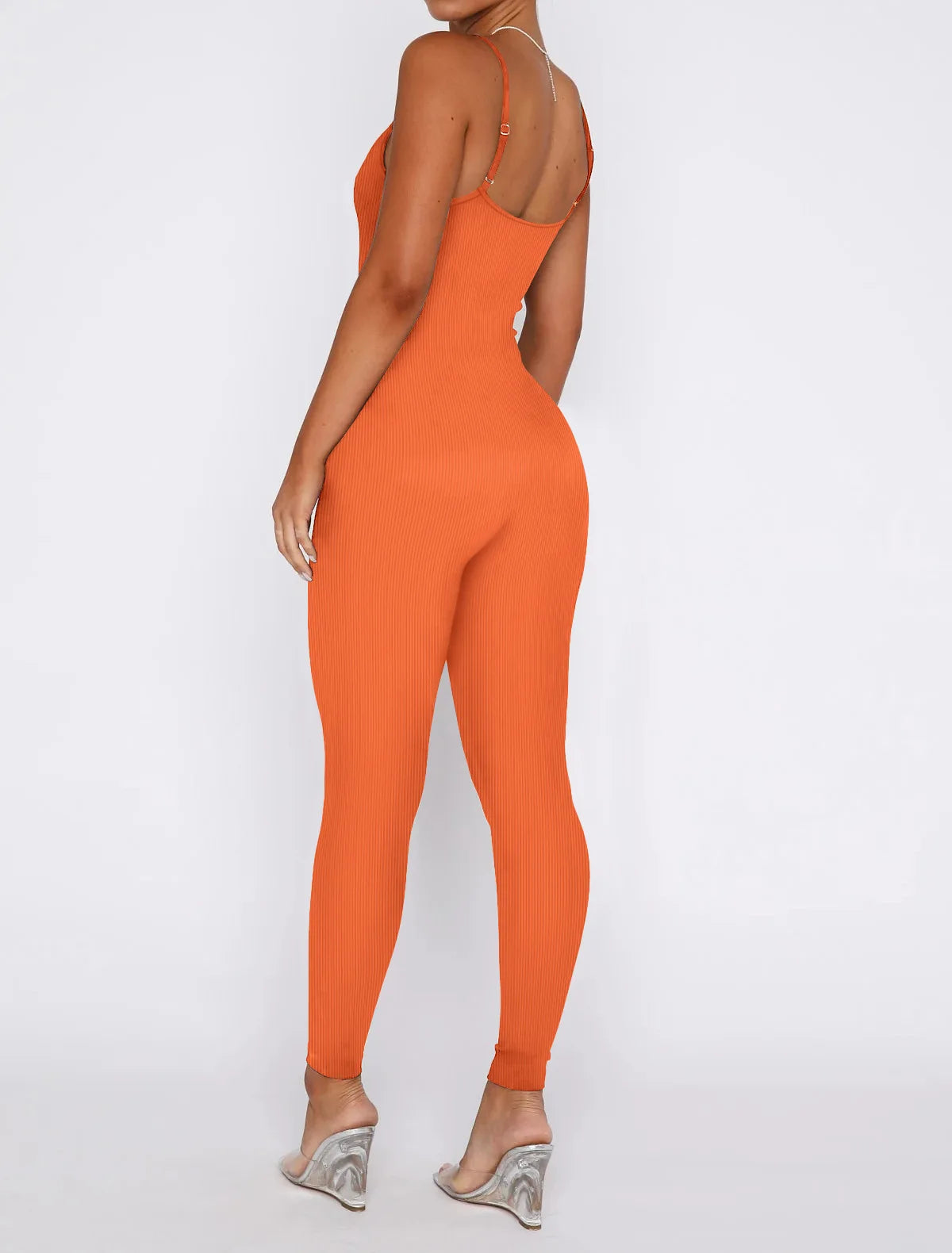 Women Workout Seamless One Piece Spaghetti Strap Yoga Jumpsuit