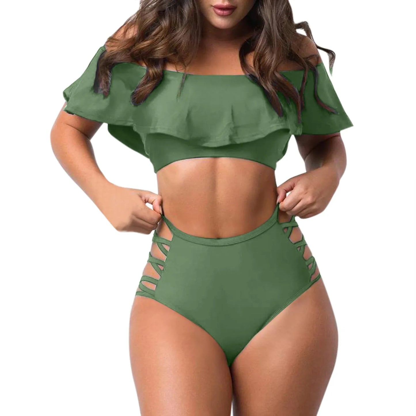 Sexy Ruffled Off Shoulder Bikini Sets