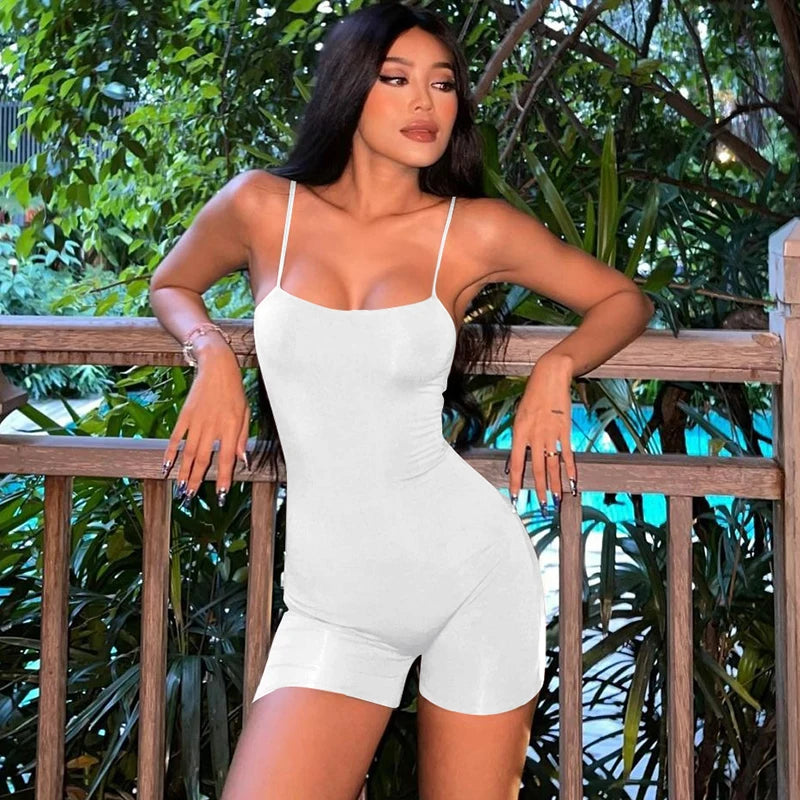 Women's Fashion Sport Spaghetti Strap Backless Tight Jumpsuits