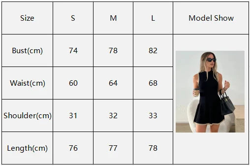 Women's Elegant Pleated Knit Sleeveless Dress