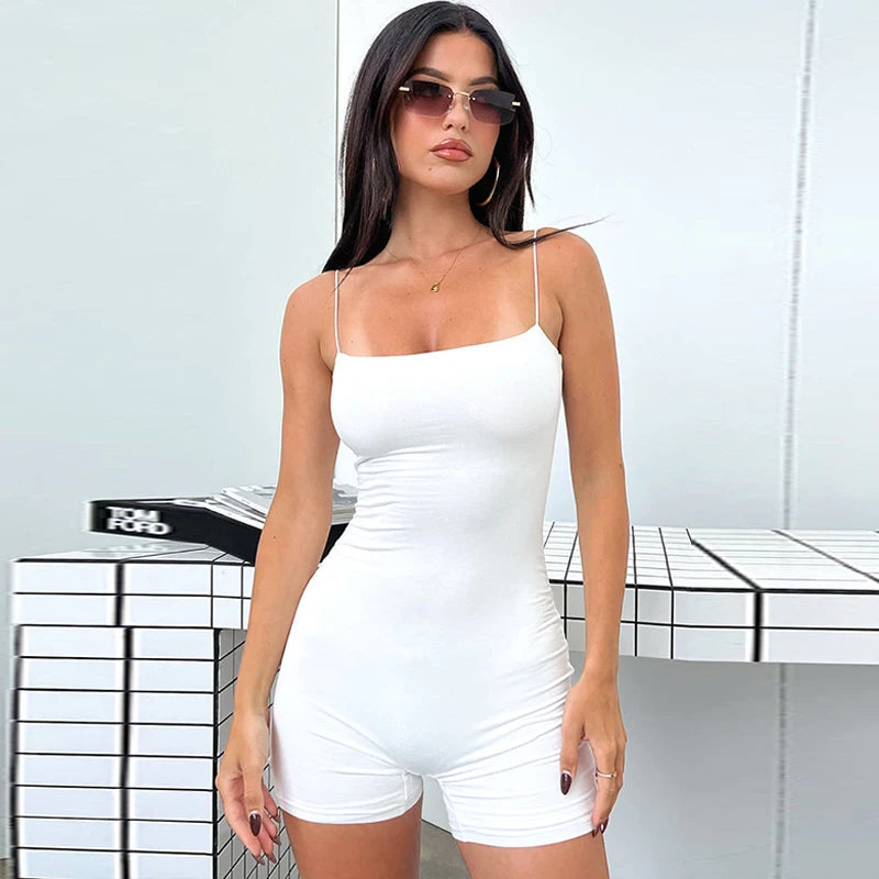 Women's Fashion Sport Spaghetti Strap Backless Tight Jumpsuits