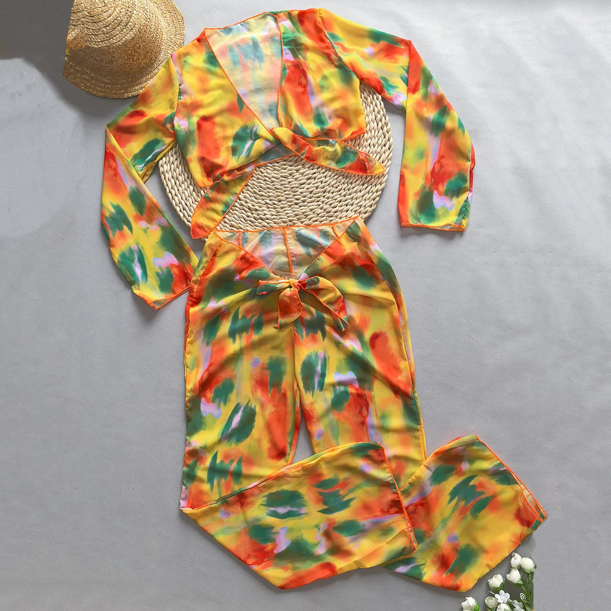 2 Cover Ups High Waist Bikinis
