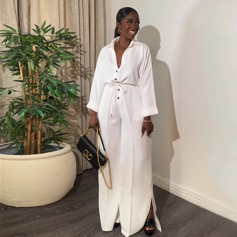 Women Elegant White Cargo Jumpsuit Romper