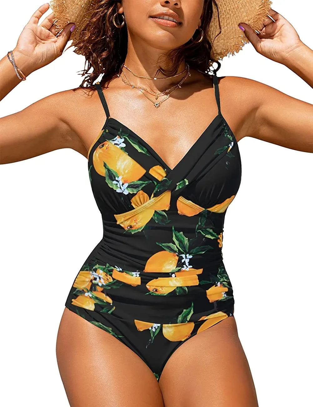 S - XXL Sexy Wrinkled One Piece Swimsuit Women