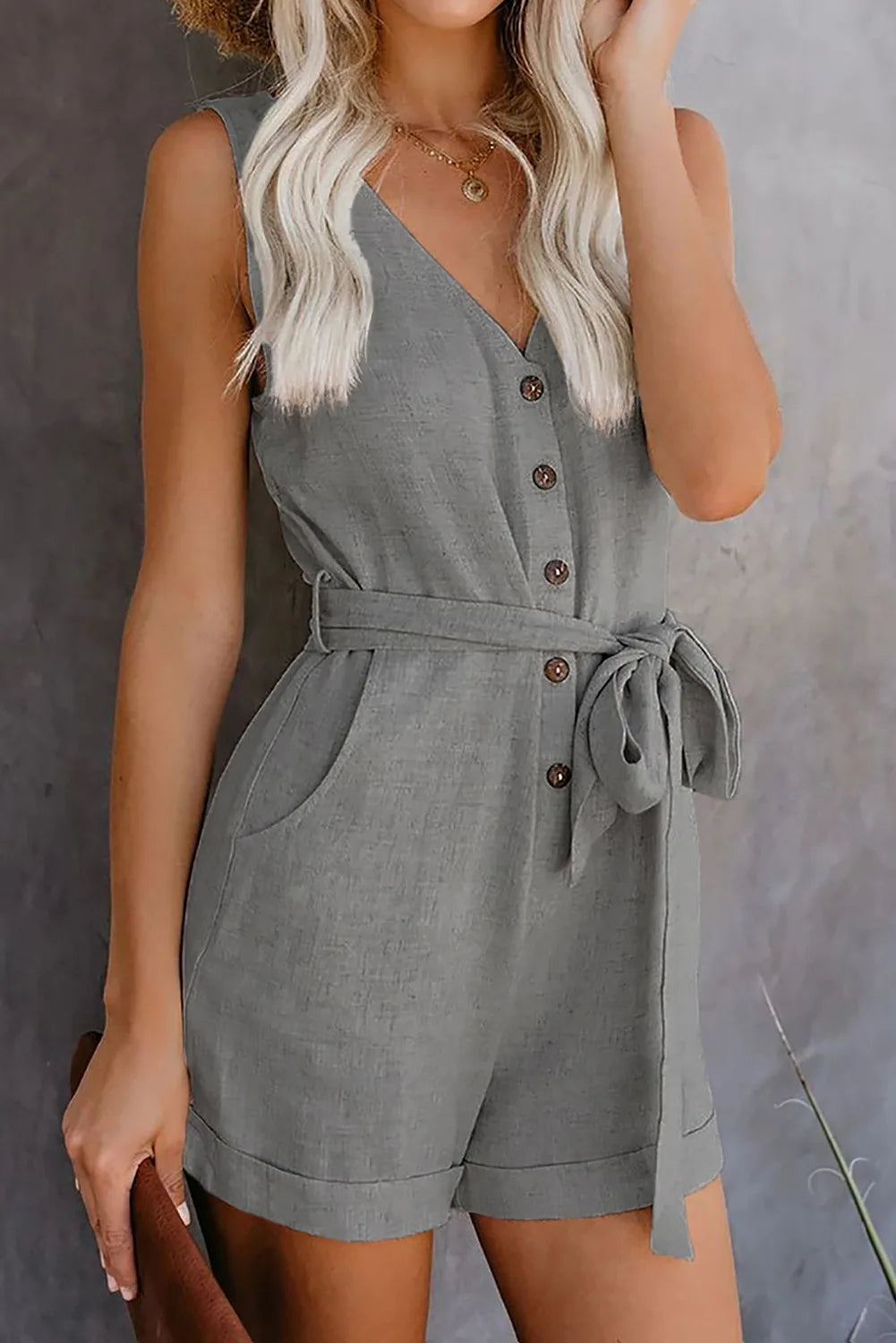Women's Casual V-neck Jumpsuit
