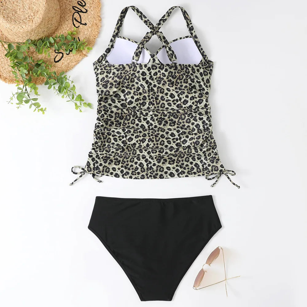 Summer Two Pieces Swimsuits Woman High Waisted Swimwear