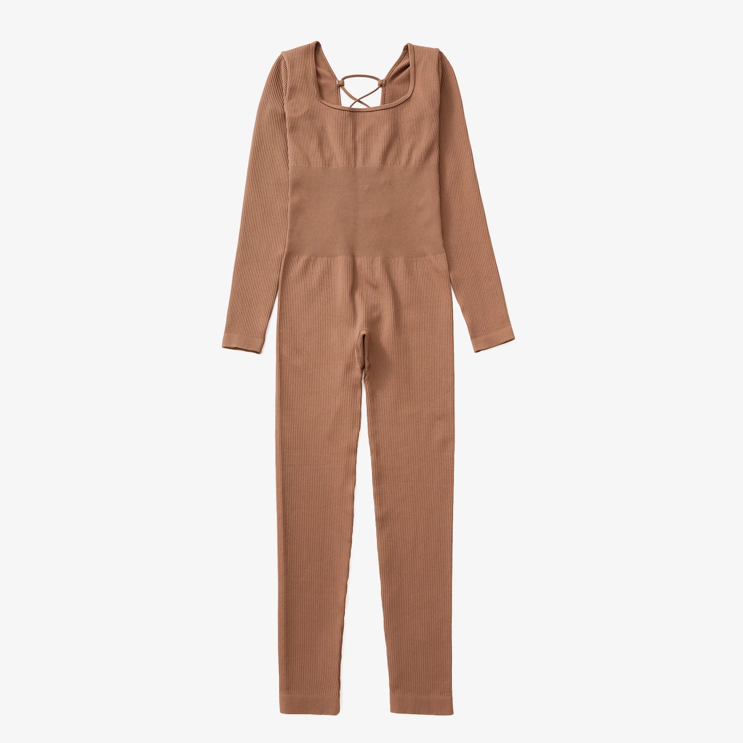 Women ‘s slim front Zipper Casual Brown Fitness Romper