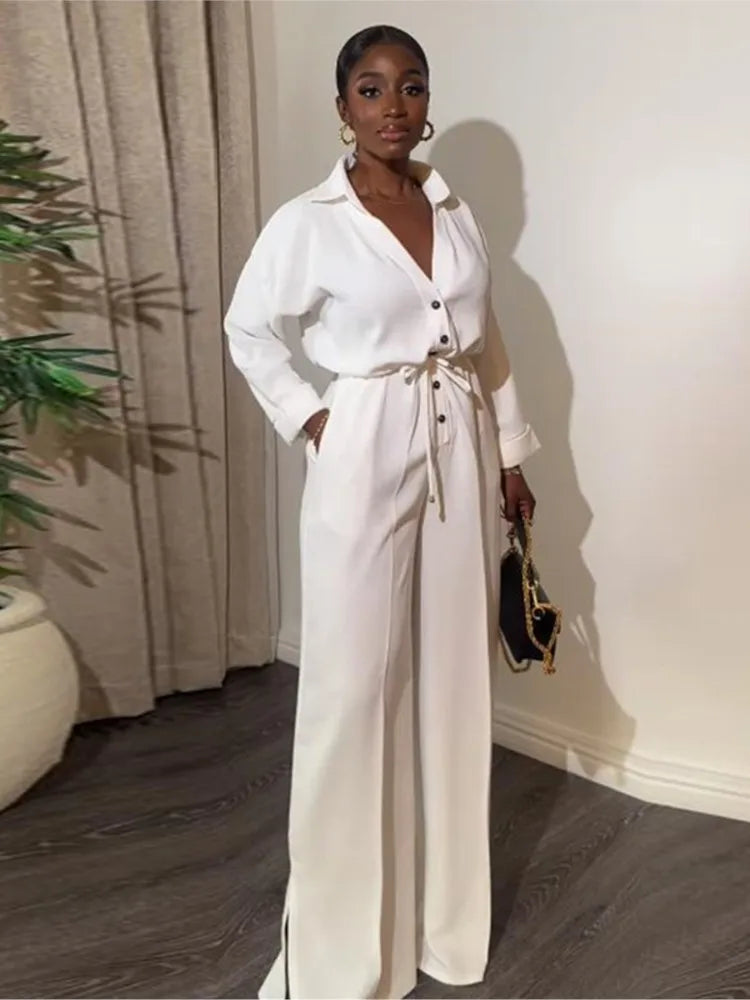 Women Elegant White Cargo Jumpsuit Romper