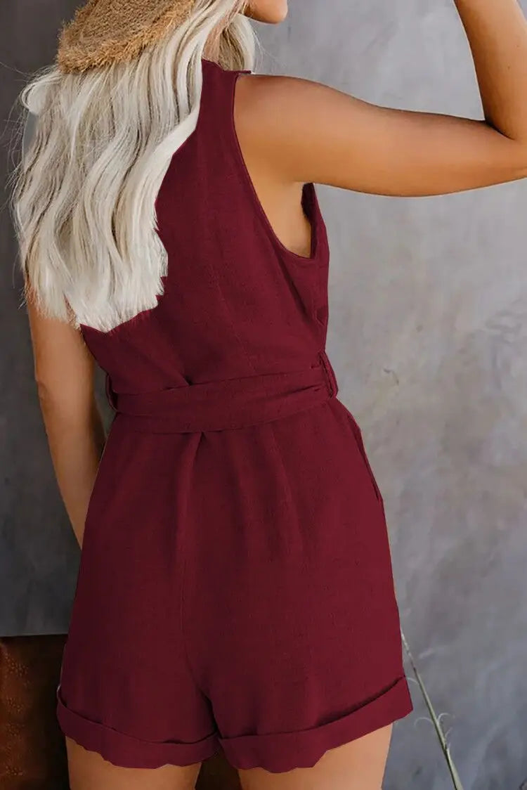 Women's Casual V-neck Jumpsuit