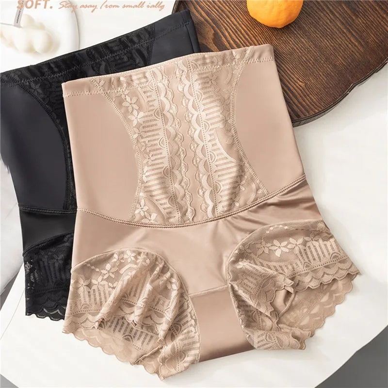 Women High Waist Control Seamless Lace Slimming Shapewear Panties