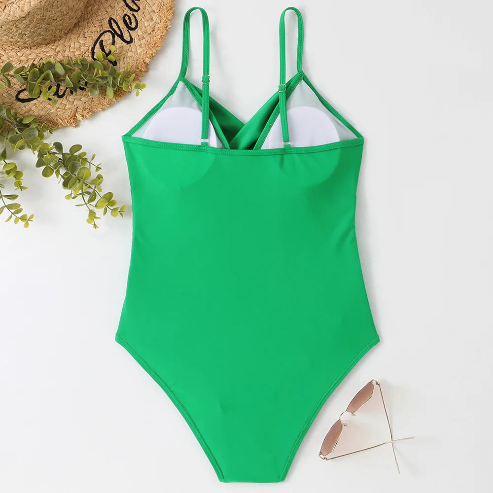 S - XXL Sexy Wrinkled One Piece Swimsuit Women